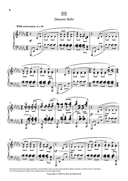 24 Simple Preludes (III: Diatonic Bells; IV: Grey Skies, Brittle Leaves)